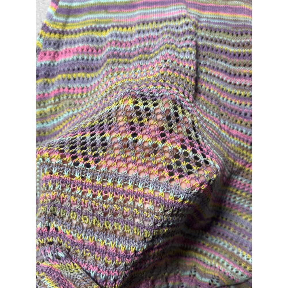 Sfizio Maxi Dress Womens 6 Multicolor Striped Crochet Knit Sleeveless Italy Made - Picture 7 of 16